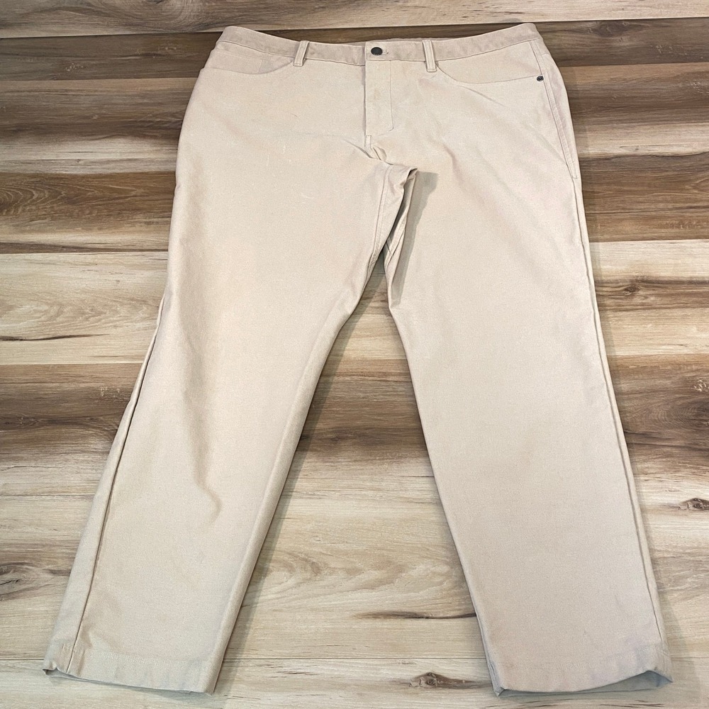 Lululemon ABC Pants Mens 38 Slim Fit Tan Khaki Warpstreme